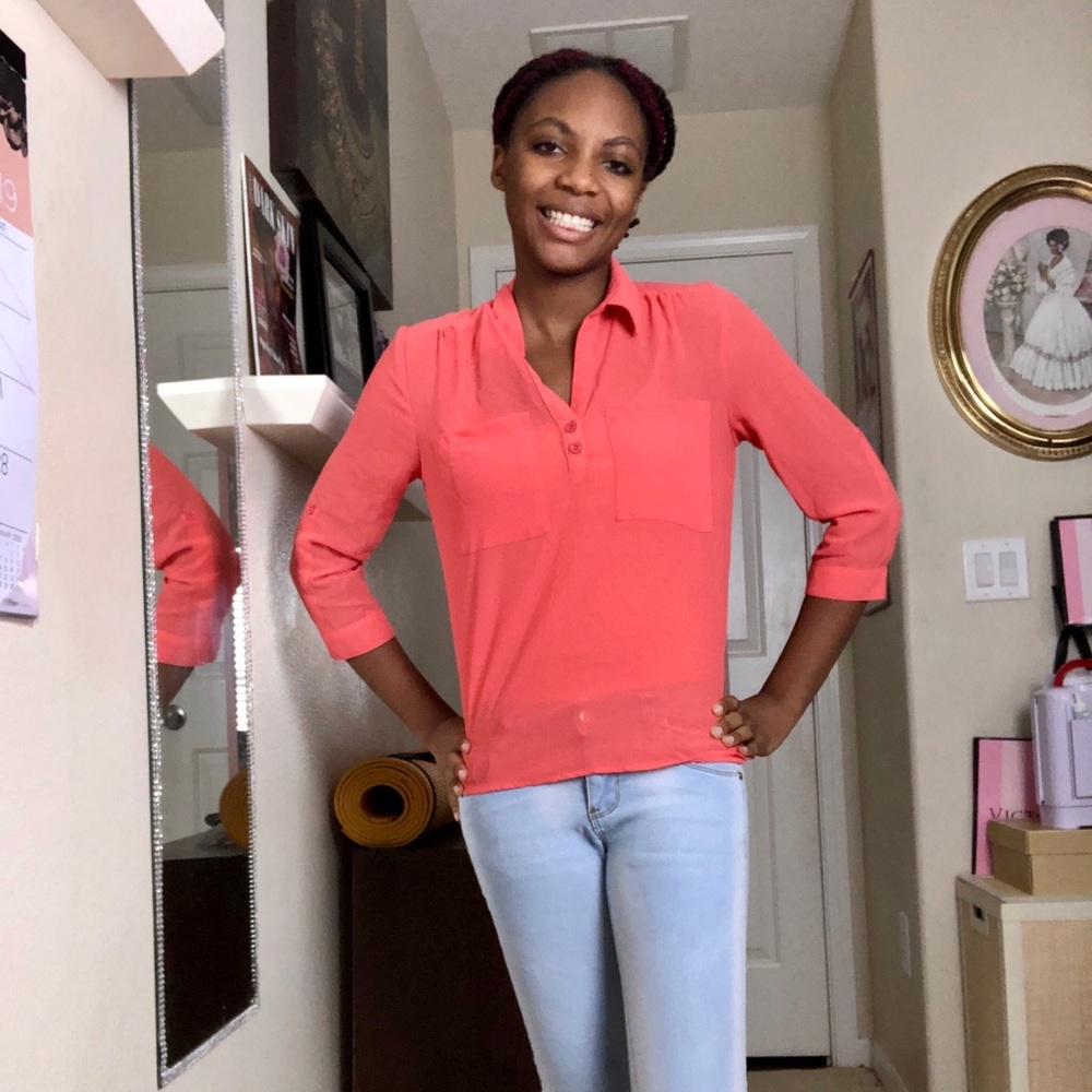 Sheer Peach Blouse